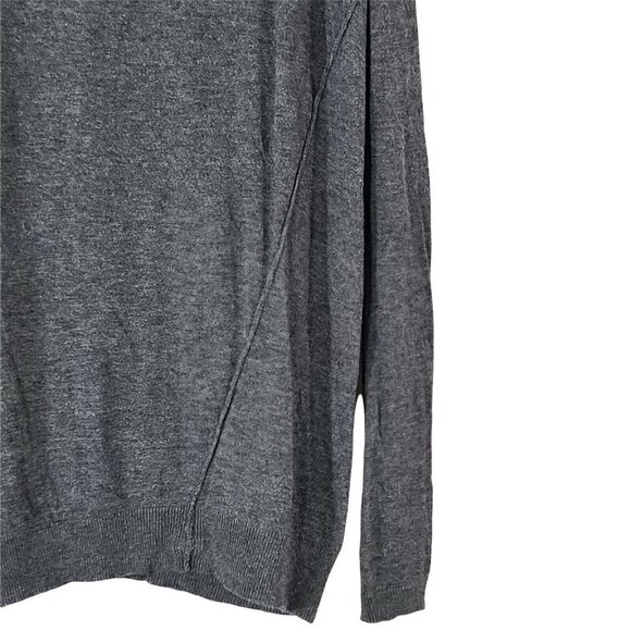 Vince Gray V-Neck Long Sleeve Lightweight Sweater Raw Hem Details‎ Wool Blend M - Picture 6 of 12